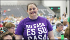 Lisa Miller shows her support for Mission T-Shirt Day. Photo: Danny Bolin