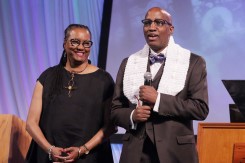 Rev. Gail Porter Nelson with husband, the newly installed Stated Clerk J. Herbert Nelson