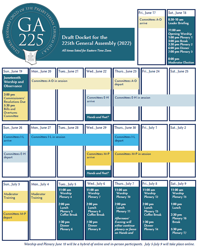 Proposed Docket of the 225th General Assembly