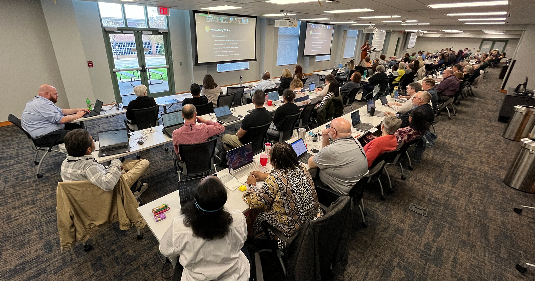 Leaders of committees for the 226th General Assembly continued to learn their roles during the GA Leadership Briefing on Tuesday. Photo by Randy Hobson. 