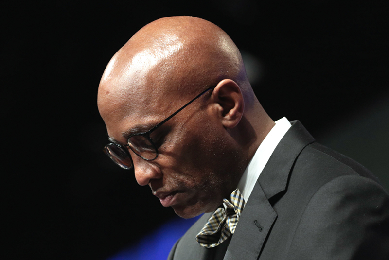 Stated Clerk J. Herbert Nelson, II prayer during the 223rd General Assembly in 2018. Photo by Danny Bolin.