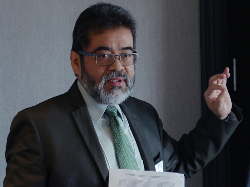 Lemuel Garcia, with the Presbyterian Mission Agency, led discussion on becoming an intercultural church.