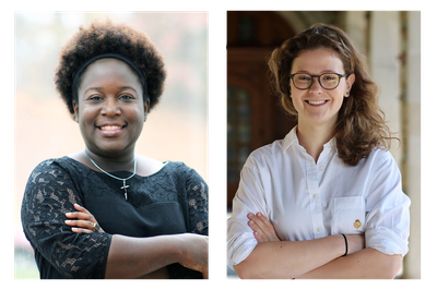 Melva Lowry (left) and Olivia Thomas (right), interns for the Hands and Feet initiative in Baltimore, MD.