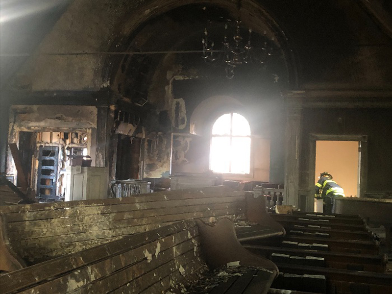 A December fire did $100,000 in damage to Martin Luther King Jr. Community Presbyterian Church in Springfield, Massachusetts. Photo by Presbytery of Southern New England.