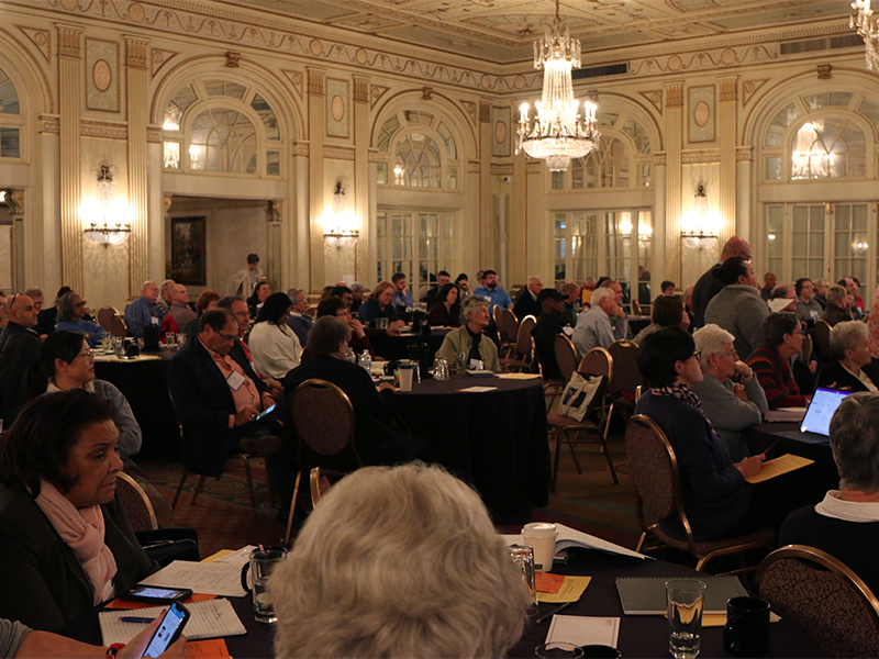 Approximately 120 moderators are in Louisville for the conference this weekend. Photo by Rick Jones.