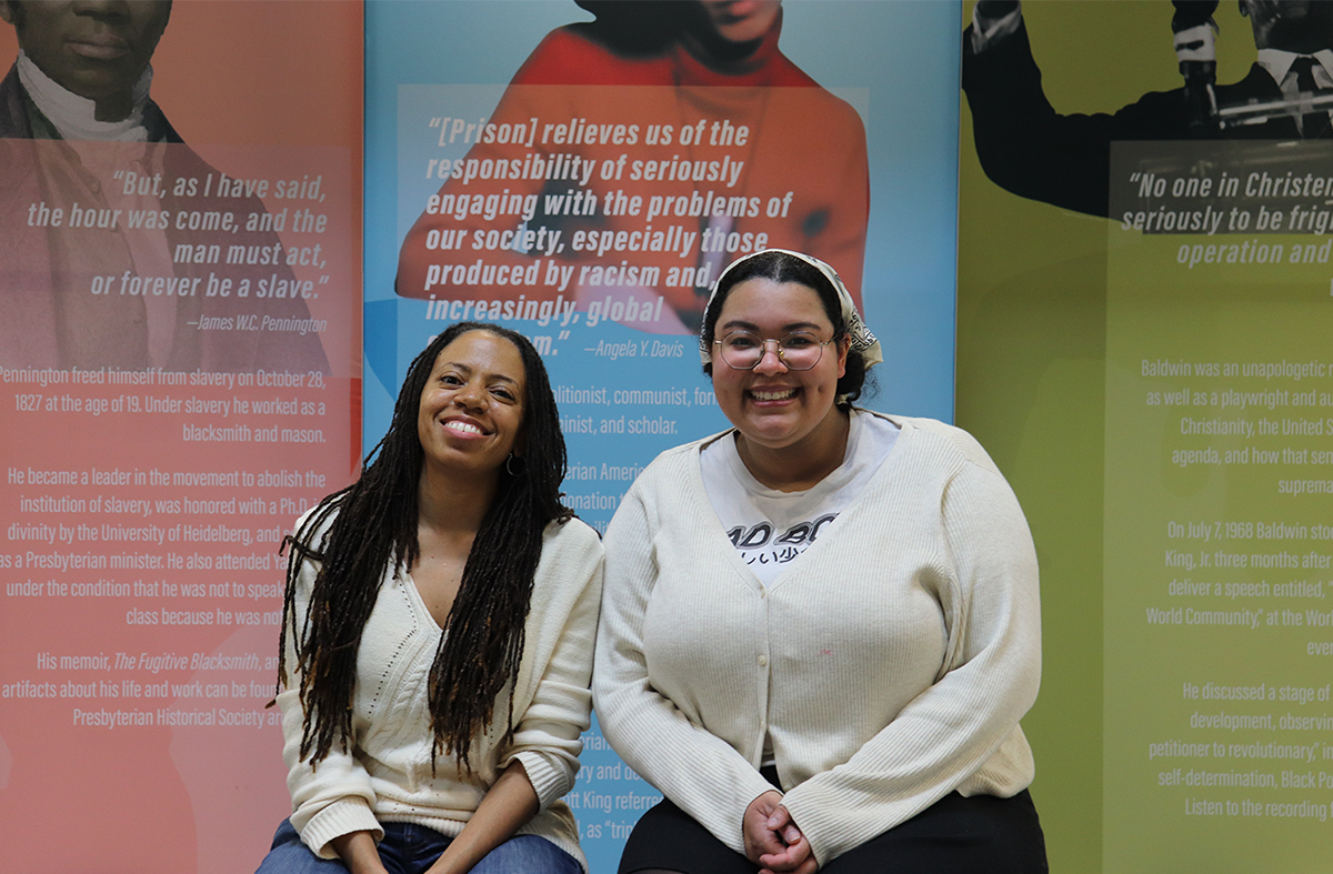 Matty Morrow (right) with Sonia Prescott, PHS Reference and Outreach Archivist, 2023. Photos by PHS.