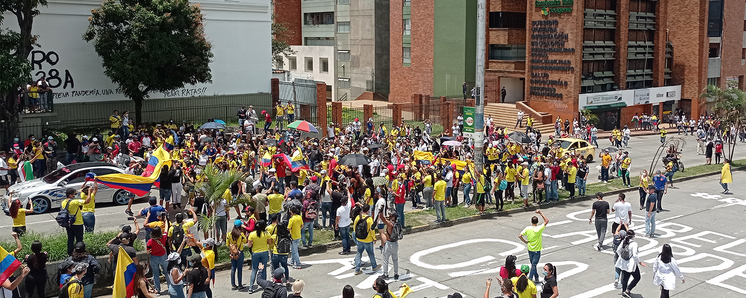 March against tax reform in Cali, Colombia on May 1, 2021. Photo by Remux. Licensed under CC By-NC_SA 4.0.