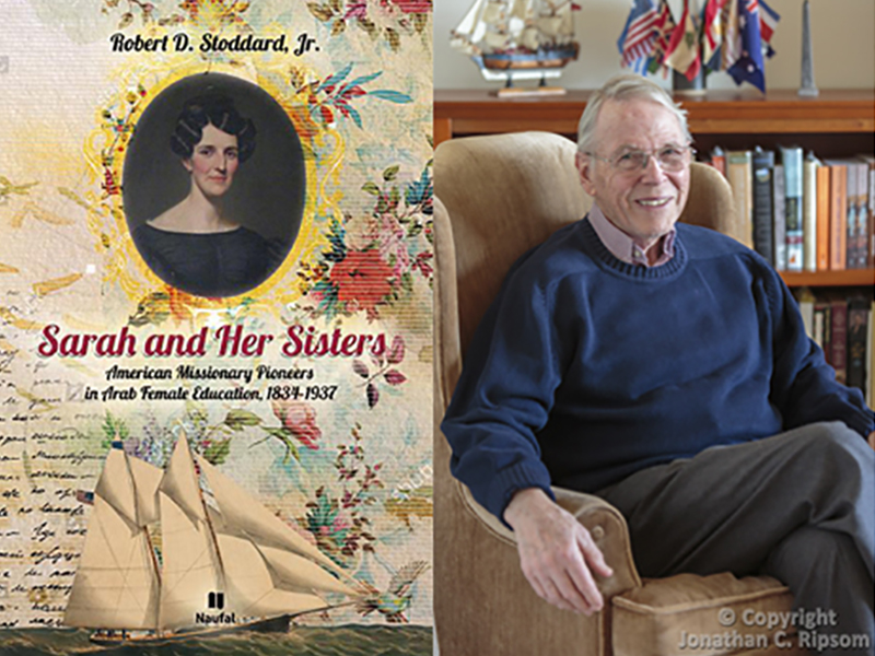 Image of Robert D. Stoddard and front cover of his book, Sarah and Her Sisters. Image provided