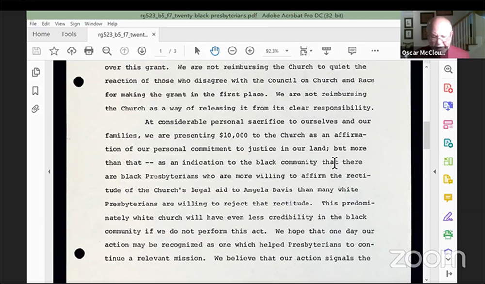 Statement by Black pastors who restored funds, circa 1971–72.