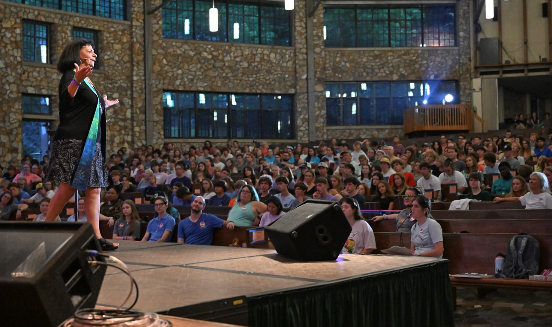 Ruth Faith Santana-Grace on stage, Montreat Youth Conferences, 2023.