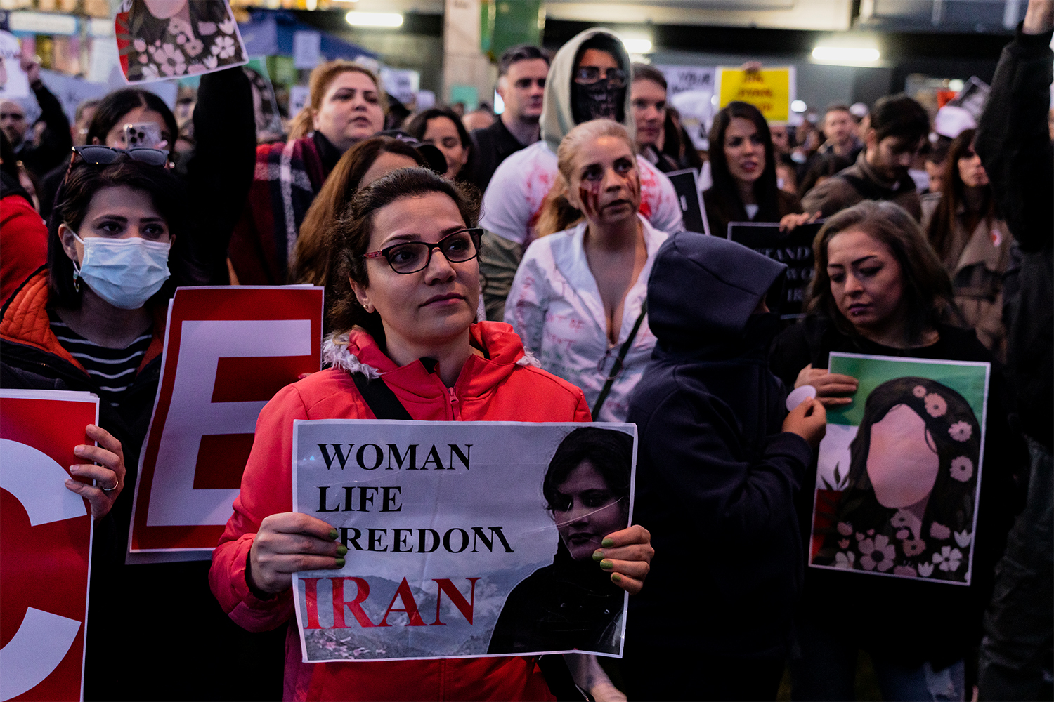  People gather in Melbourne, Australia for a second rally in a week on September 29, 2022 to stand in solidarity with the Iranian protests. Photo by Matt Hrkac.