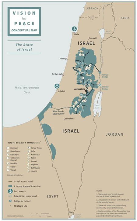 Official map of the Trump Peace Plan, aka Vision for Peace and "Deal of the Century", by the US federal government