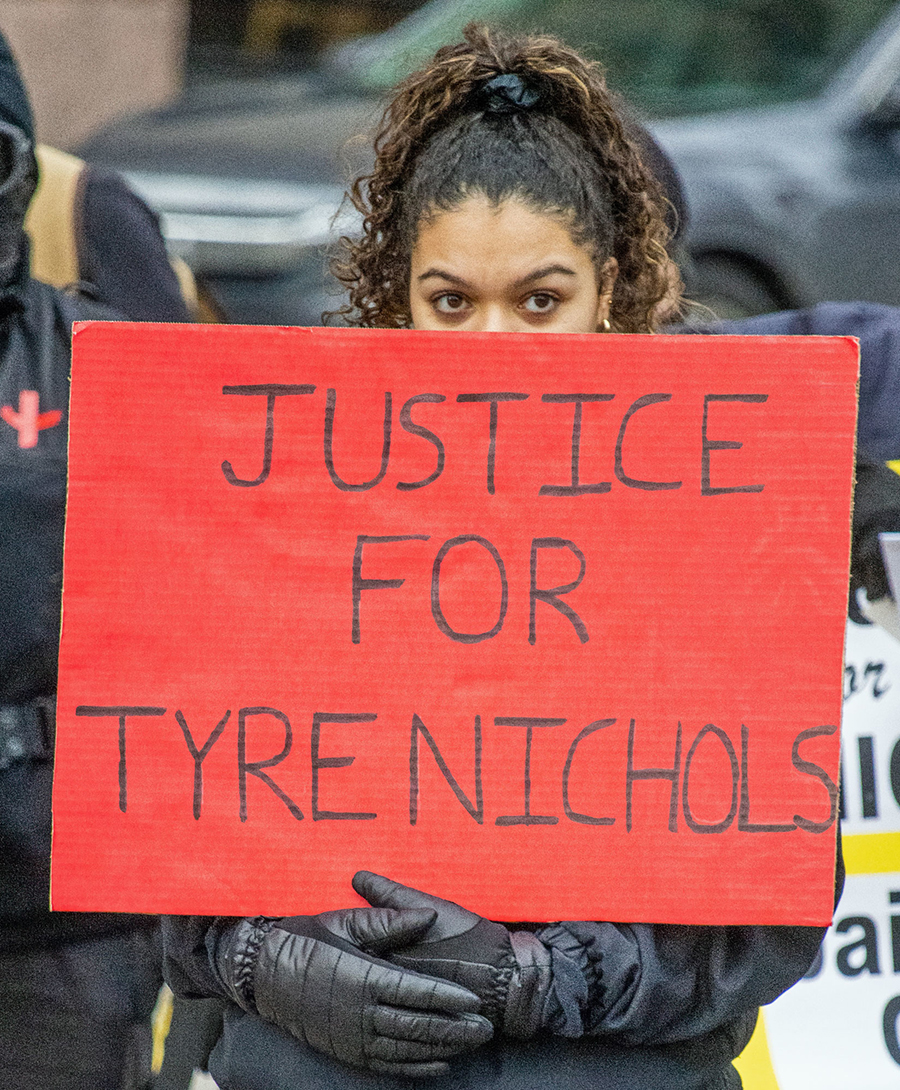 Tyre Nichols protests at the Ohio State House in Columbus, Ohio on January 29, 2023. Photo by Becker1999.