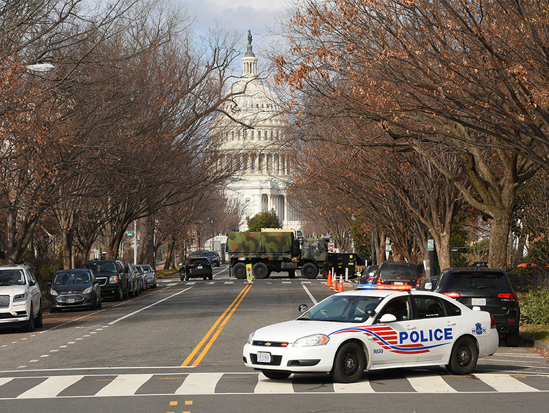 U.S. Capitol building in Washington D.C. under lockdown in January 2021. Photo by Amaury Laporte. 