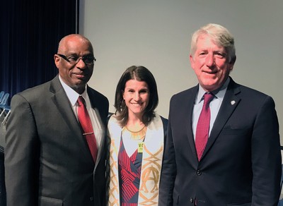 Rev. Clyde Ellis, Mt Olive Baptist Church; Rev. Rebecca Messman, Trinity Presbyterian Church Herndon, Va.; and Attorney General Mark Herring, a member of Leesburg Presbyterian Church. Photo provided.