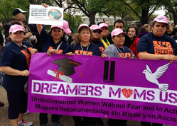 Viviana Vanegas, second from left, is shown here taking part in a recent rally in Washington, D.C., to urge President Obama to stop the deportation of immigrants.